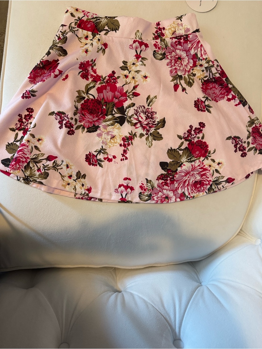 Pink Floral Crop Top & Skirt Two-Piece Set Size 2 (XS) - Picture 3 of 3